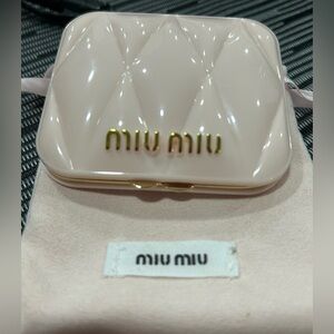 Miu Miu Blush Quilted Case with Gold Detail